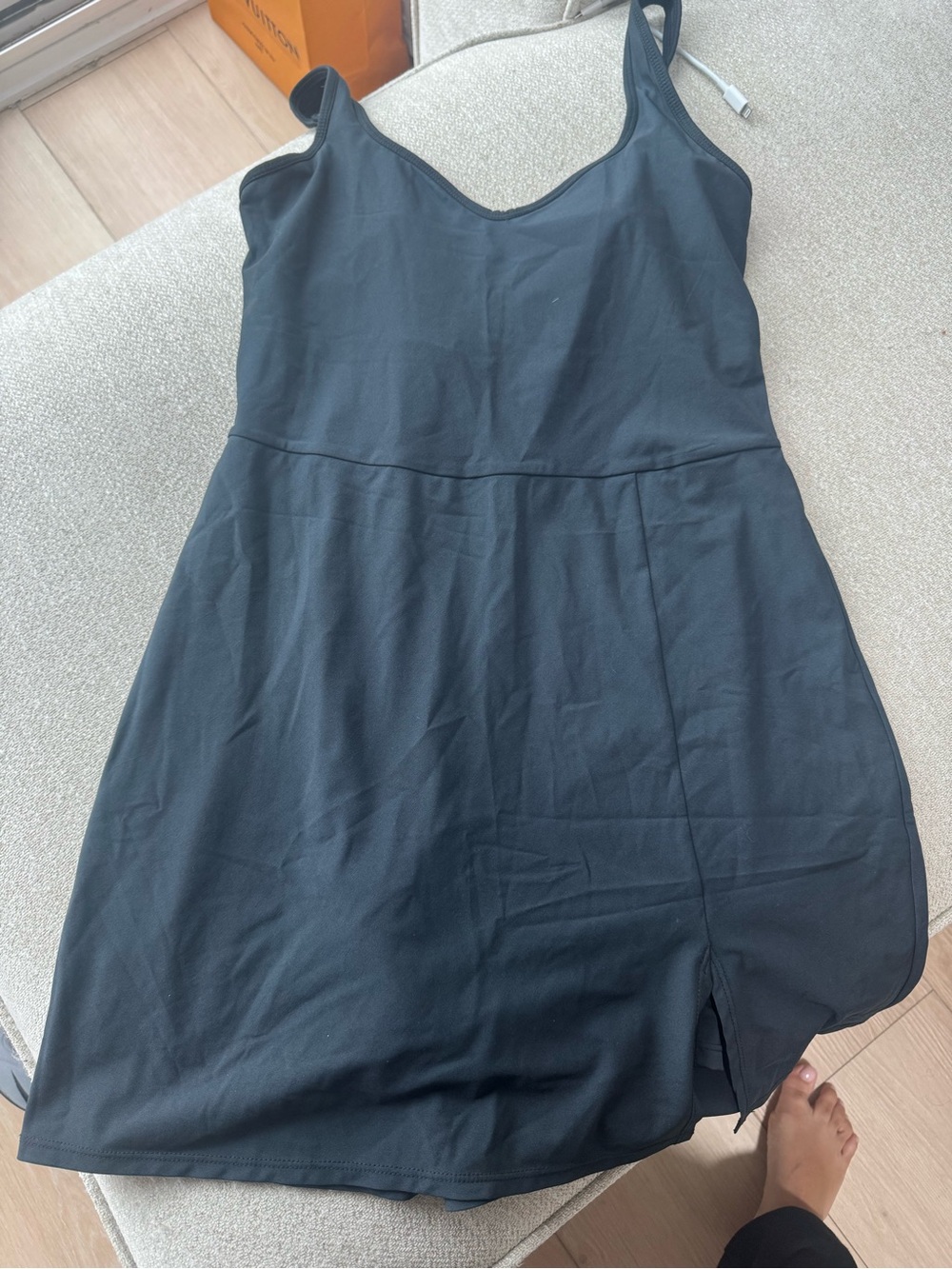 Abercrombie black mini activewear dress